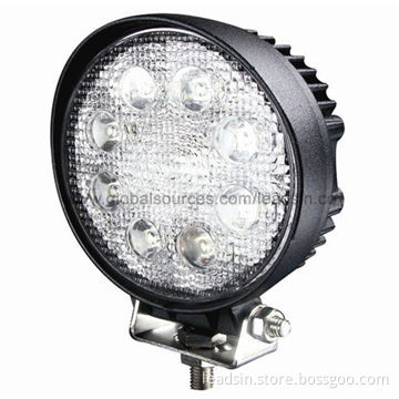 10 to 30V Truck LED Work Light with PMMA Lens, Aluminum Alloy, 24W, Waterproof IP67